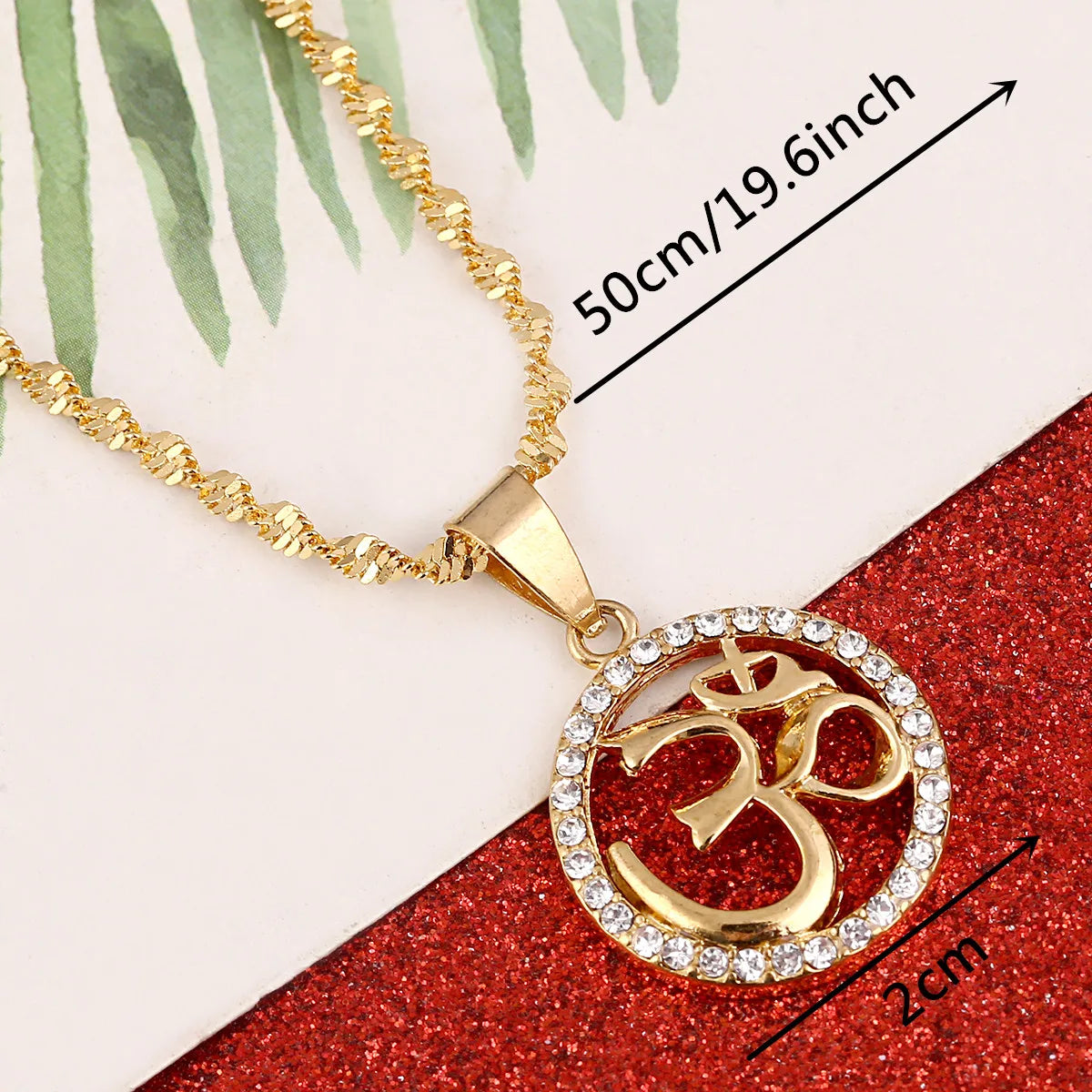 OHM Hindu Buddhist AUM OM Pendant Necklace Hinduism Yoga India Outdoor Sport Gold Color Yoga Jewelry